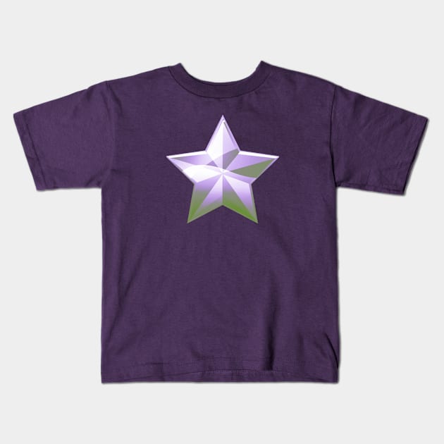 Genderqueer Pride Shiny Faceted Star Kids T-Shirt by VernenInk